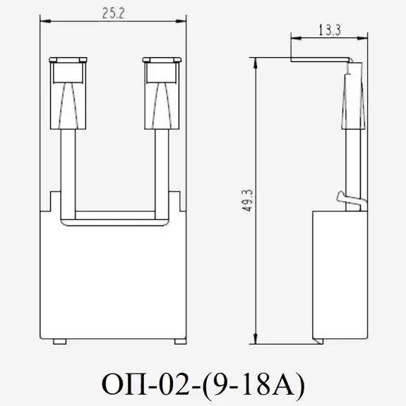 22200DEK | Ограничитель перенапряжения контакторов КМ-102 (9-18А) 110-240В_AC ОП-02, Dekraft