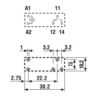 434170244000 | Миниатюрное реле, серия 43, 24В DC чувств., 10А, 1CO, Finder