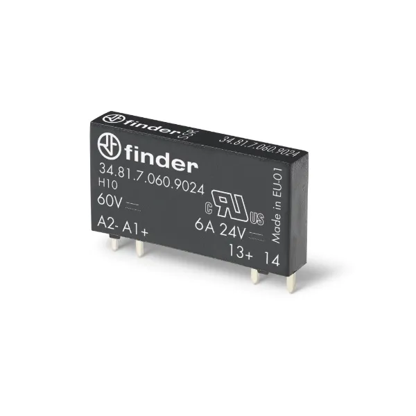348170249024 | Миниатюрное реле, серия 34, 24В DC чувств., 6А, 1NO, Finder