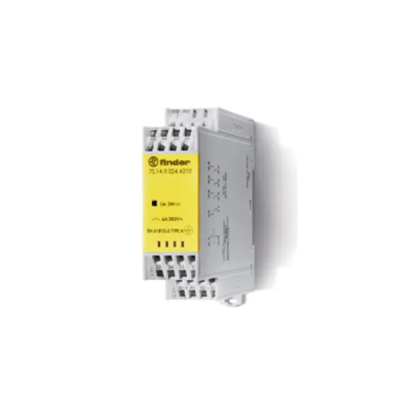 7S1690245420 | Реле безопасности 7S серии, 4НО+2НЗ, катушка 24В DC, 5 шт, Finder