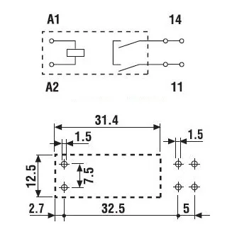 459170240310 | Миниатюрное реле, серия 45, 24В DC чувств., 16А, 1NO, Finder