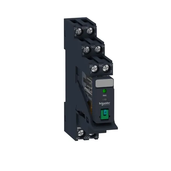 RXG22P7PV | Реле с колодкой в сборе, серия RXG, 230В AC, 5А, 2CO, светодиод, Schneider Electric