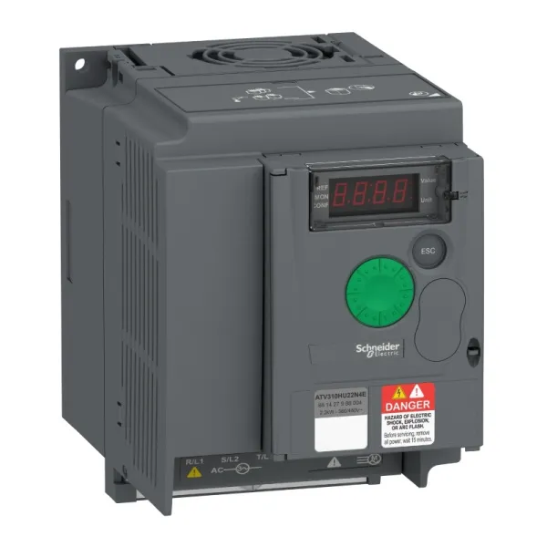 ATV310HU22N4E | Преобразователь частоты, серия ATV310, 2,2 кВт, 5,5 А, перегрузка 150 %, 380 В, Schneider Electric