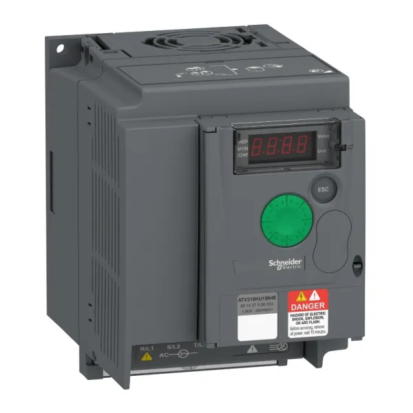 ATV310HU15N4E | Преобразователь частоты, серия ATV310, 1,5 кВт, 4,1 А, перегрузка 150 %, 380 В, Schneider Electric