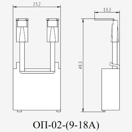 22200DEK | Ограничитель перенапряжения контакторов КМ-102 (9-18А) 110-240В_AC ОП-02, Dekraft