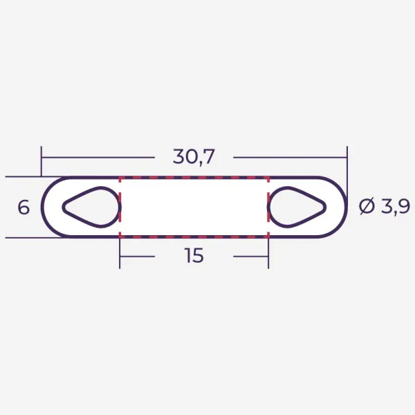 el523215060 | Маркер продеваемый PM-2-15x6 W белый (рул. 2500 шт.), Elegir
