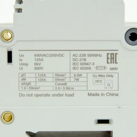 SV125-2S | Модульный ПВР, 125 А, 2Р, для 22х58мм, LED, 690 B AC/ 250 B DC, Sinvel 