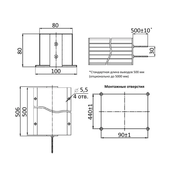 ID BR3WR100 | Тормозное сопротивление для MD520/CS710 3,0...5,5кВт ПТО, IP54, ID
