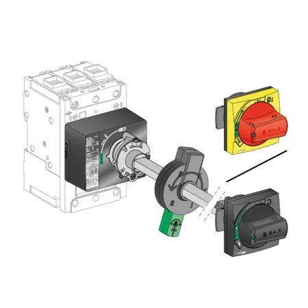  | Выносная поворотная рукоятка, красная/желтая IP54 NSXm, Schneider Electric