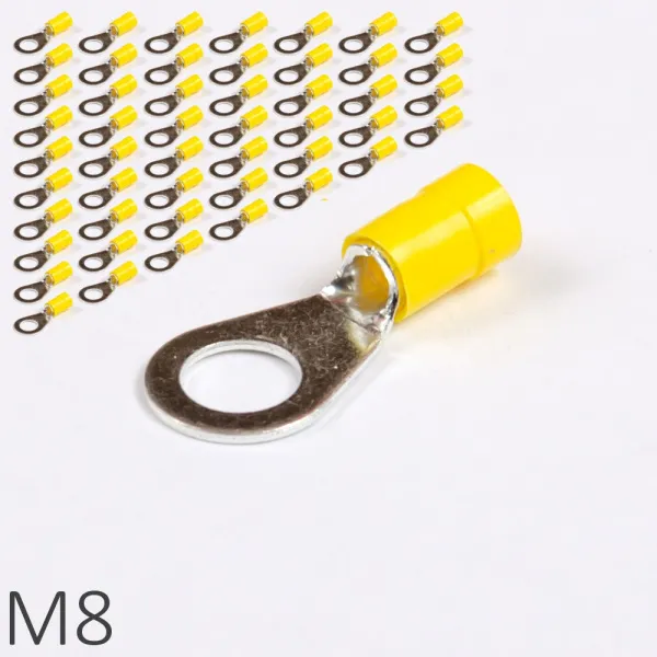 ID GF-M8 50 | Наконечник изолированный 4,0-6,0 кв.мм кольцевой, M8, жёлтый (уп.-50шт.), ID