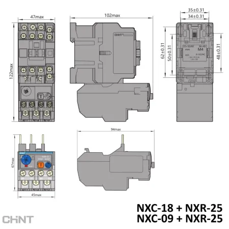 837117 | Тепловое реле NXR-25 9-13А, Chint