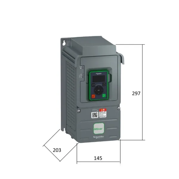ATV610U55N4 | Преобразователь частоты, серия ATV610, 4,0/5,5 кВт, 9,3/12,7 А, перегрузка 150/110 %, 380 В, Schneider Electric