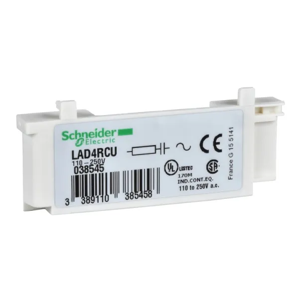 LAD4RCU | Модуль ограничения коммутационных перенапряжений, RC цепь, 110…250В AC, Schneider Electric