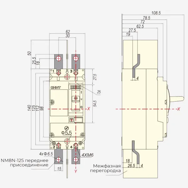 ch271881 | Выключатель-разъединитель NM8NSD-125 AC 2P, Chint