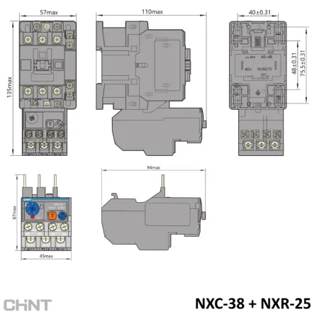 837117 | Тепловое реле NXR-25 9-13А, Chint