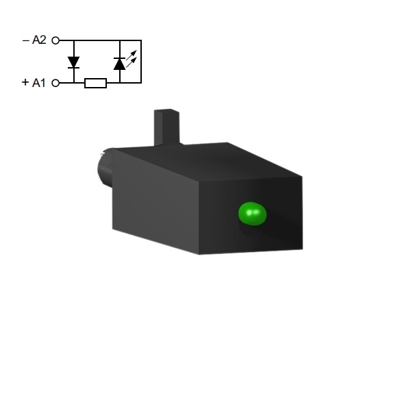 RZM031RB | Диод защитный + зеленый светодиод 6-24В DC, для колодок RSZ**/RGZ**, Schneider Electric