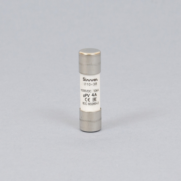 SV1038H-4 | Плавкая вставка 4 А, gPV, 10х38 мм, 1000 B DC, Sinvel 