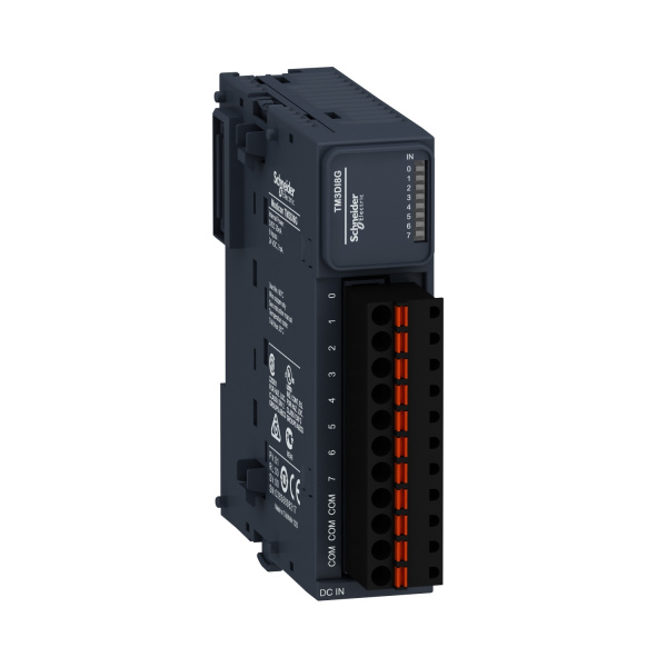 TM3DI8G | Модуль расширения дискретный ТМ3- 8 входов пруж.клеммы, Schneider Electric