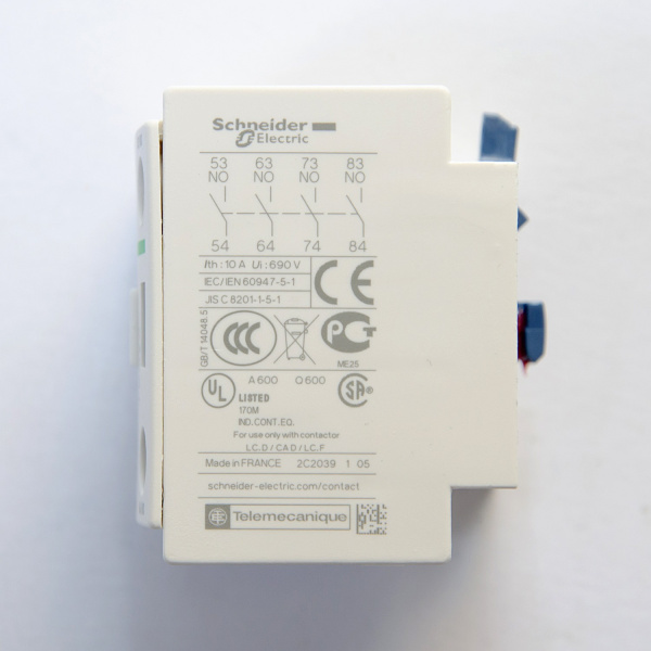 LADN40 | Блок дополнительных контактов, 4 НО, фронтальный монтаж, Schneider Electric