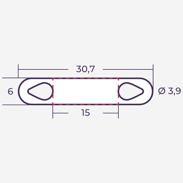 el523215060 | Маркер продеваемый PM-2-15x6 W белый (рул. 2500 шт.), Elegir