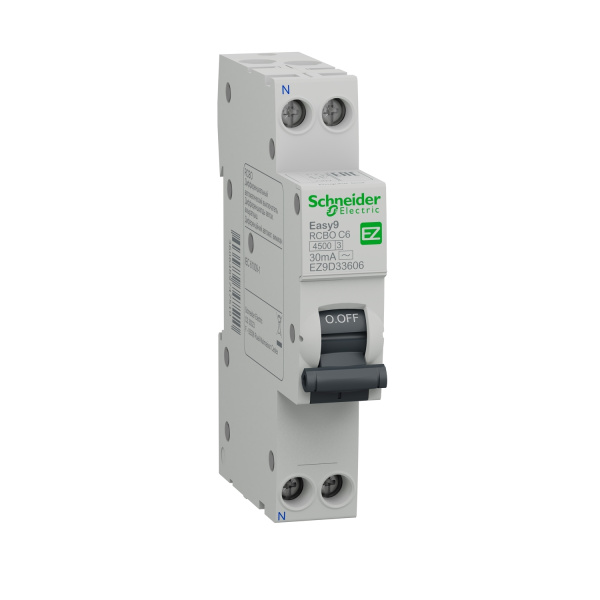  | Дифференциальный автомат Easy9, 1p+N 16А, кривая C, 30мА, тип A, 4,5кА, Schneider Electric
