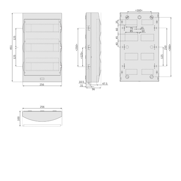 EZ9E312P2SRU | City9 Box корпус навесной с белой дв. 3ряд/36мод, Systeme Electric