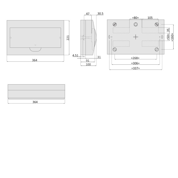EZ9E118P2SRU | City9 Box корпус навесной с белой дв. 1ряд/18мод, Systeme Electric