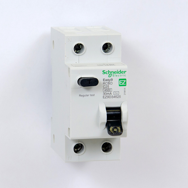  | Дифференциальный автомат Easy9, 1p+N 25А, кривая C, 30мА, тип AC, 4,5кА, Schneider Electric