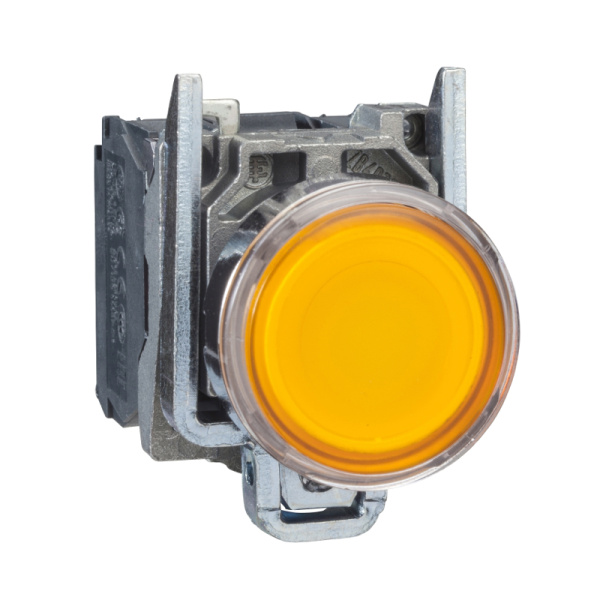 XB4BW35M5 | Кнопка с подсветкой 230В АC с возвратом, оранжевая, 1НО+1НЗ, Schneider Electric
