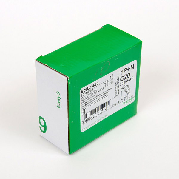  | Дифференциальный автомат Easy9, 1p+N 20А, кривая C, 30мА, тип AC, 4,5кА, Schneider Electric