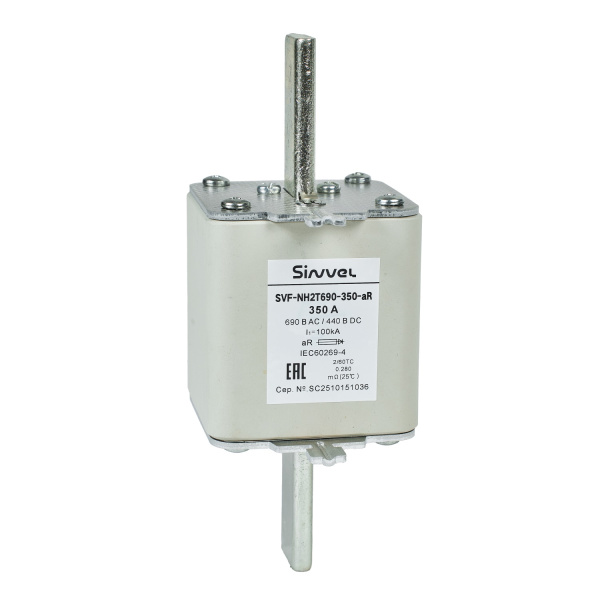 SVF-NH2T690-350-aR | Предохранитель, 350 А, 690 В AС, aR, габарит 2, ножи, Sinvel 