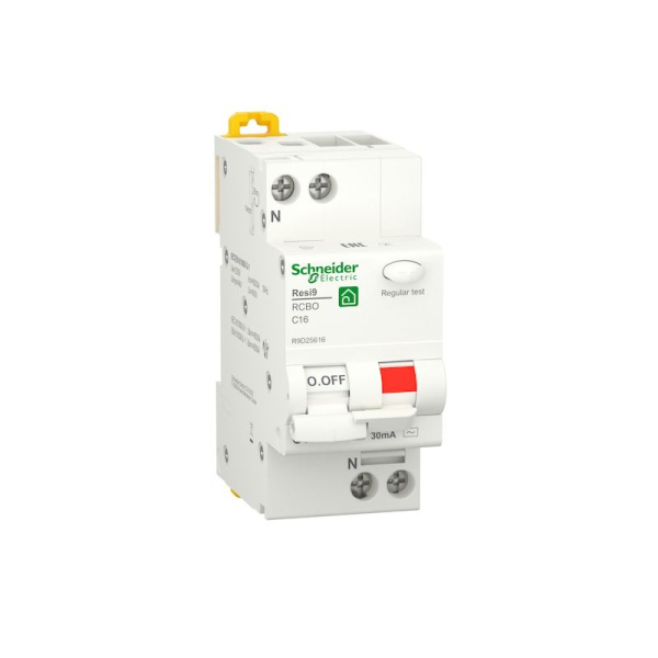  | Дифференциальный автомат Resi9 1P+N 16А, кривая С, 30мА, тип AС, 6кА, Schneider Electric