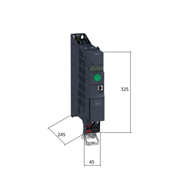 ATV320U06N4B | Преобразователь частоты, серия ATV320, 0,55 кВт, 1,9 А, перегрузка 150%, 380B, Schneider Electric