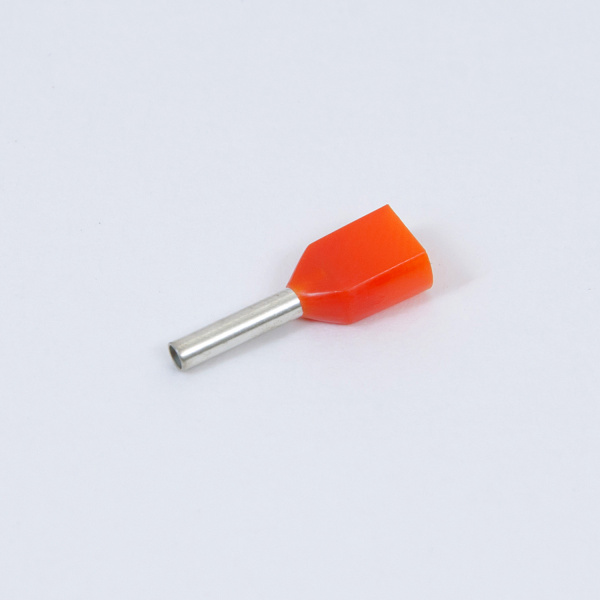 ID H 0.5/8/15x2 | Наконечник изолированный H 0.5/8/15x2, двойной, оранжевый (уп.-100шт.), Clims