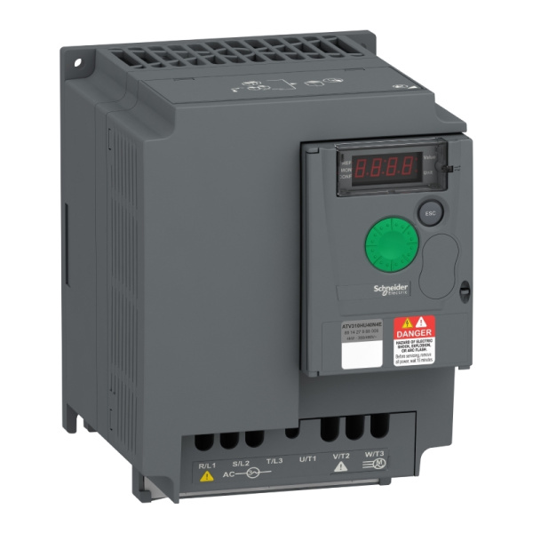 ATV310HU40N4E | Преобразователь частоты, серия ATV310, 4,0 кВт, 9,5 А, перегрузка 150 %, 380 В, Schneider Electric