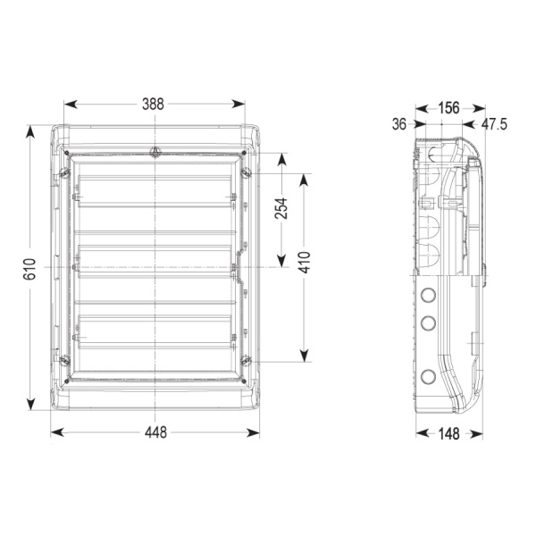 13986 | Щит навесной Kaedra IP65, 54 модуля, 3 ряда (3х18), Schneider Electric