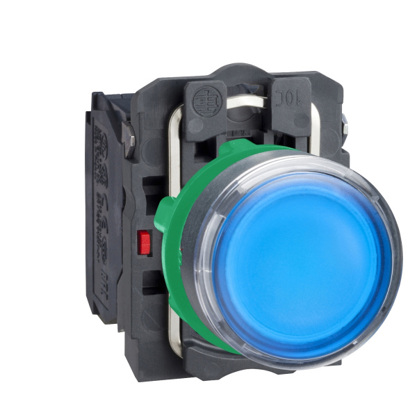 XB5AW36B5 | Кнопка с подсветкой 24В AC/DC с возвратом, синяя, 1НО+1НЗ, Schneider Electric