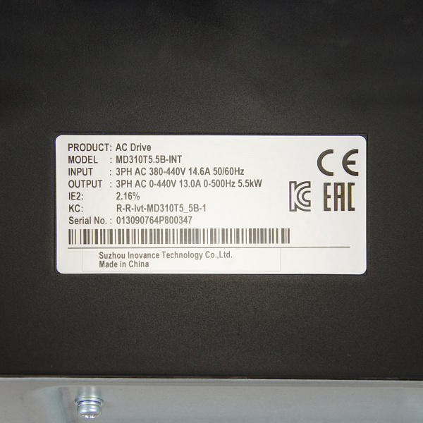 MD310T5.5B | Преобразователь частоты, серия MD310, 5,5 кВт, 13 А, перегрузка 150%, 380B, Inovance