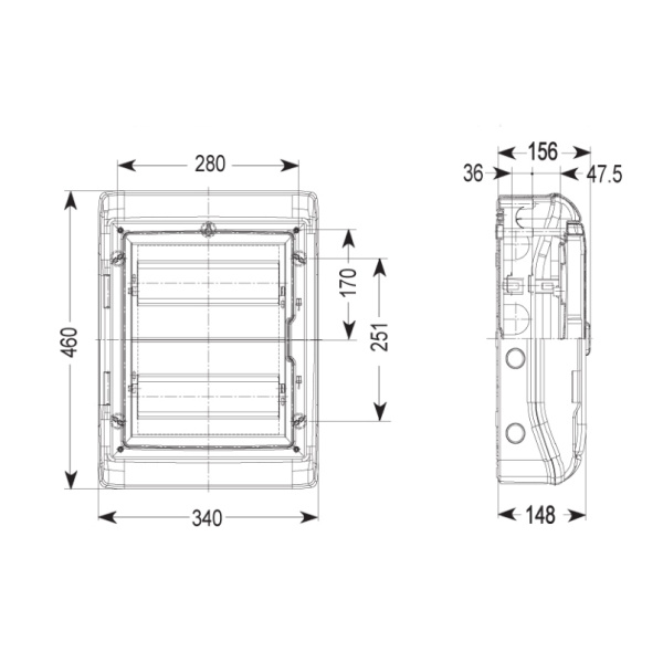 13983 | Щит навесной Kaedra IP65, 24 модуля, 2 ряда (2х12), Schneider Electric