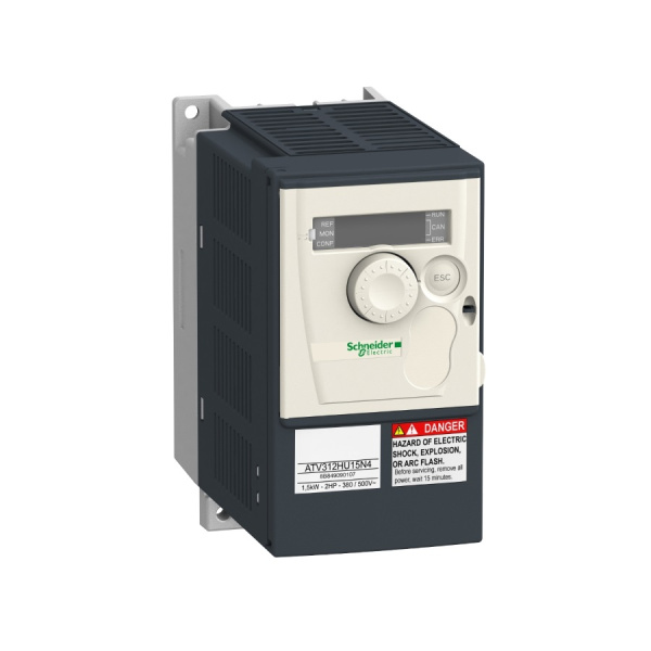 ATV312HU15N4 | Преобразователь частоты, серия ATV312, 1,5 кВт, 4,1 А, перегрузка 150%, 380B, Schneider Electric