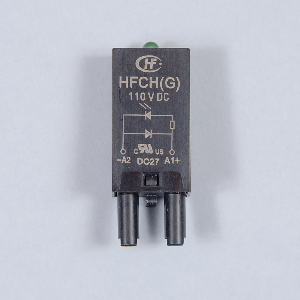 HFCH(G) | Модуль индикации и защиты; зеленый LED + диод (+ A1); 110В DC, для розеток 18FF и 14FF, Hongfa