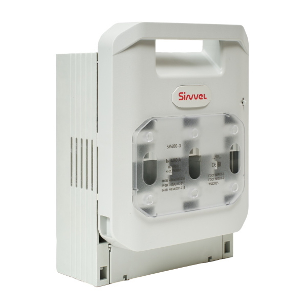 SV400-3 | Горизонтальный ПВР, 400 A, NH2, 3P, монтаж на плату, М10 винты, Sinvel 