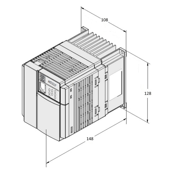 MD310T0.4B | Преобразователь частоты, серия MD310, 0,4 кВт, 1,5 А, перегрузка 150%, 380B, Inovance