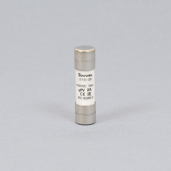 SV1038H-2 | Плавкая вставка 2 А, gPV, 10х38 мм, 1000 B DC, Sinvel 