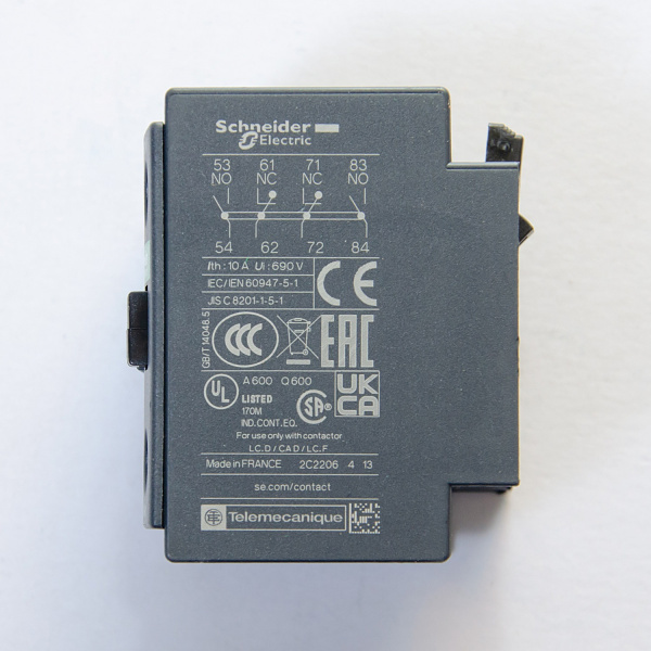 LADN22 | Блок дополнительных контактов, 2 НО + 2 НЗ, фронтальный монтаж, Schneider Electric