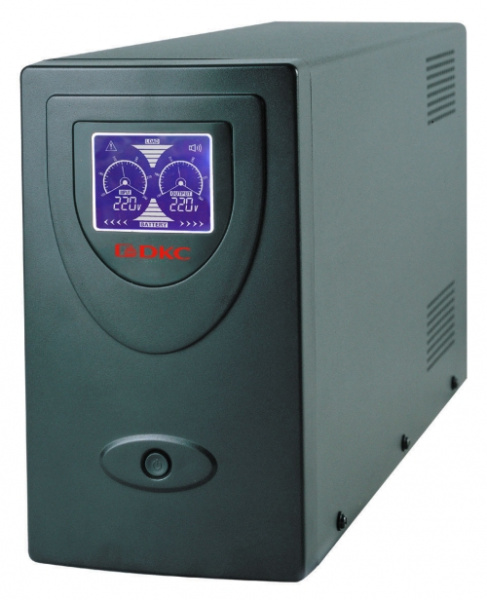 dkcINFOLCD2000SI | Линейно-интерактивный ИБП Info LCD, 2000 ВА/1200 Вт, 1/1, 2xIEC C13, 2xSchuko,USB + RJ45, LCD,2x9Aч, DKC
